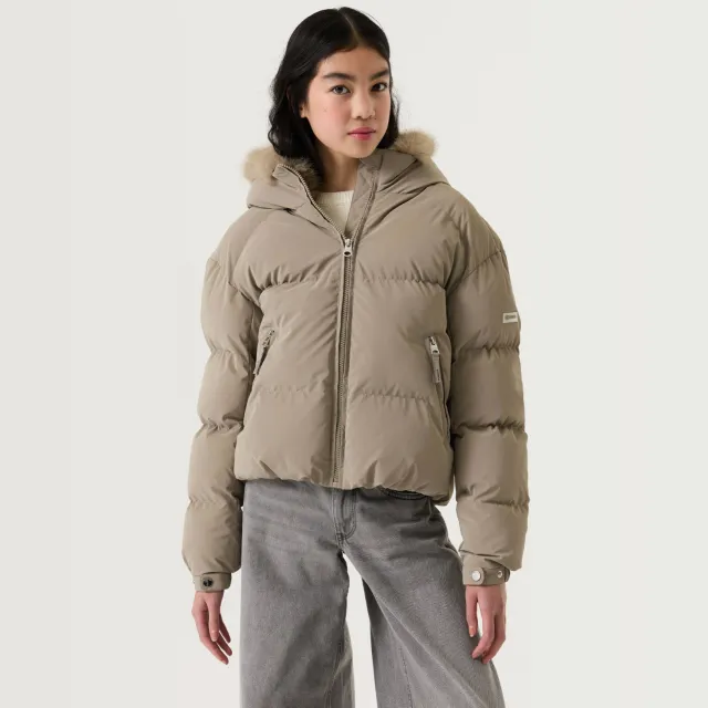 Garcia gewatteerde winterjas beige