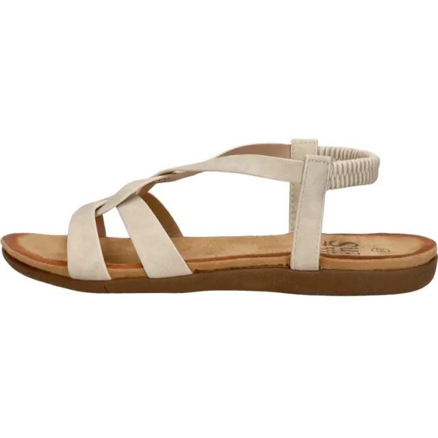 Sub55 platte sandalen gebroken wit, foto 2