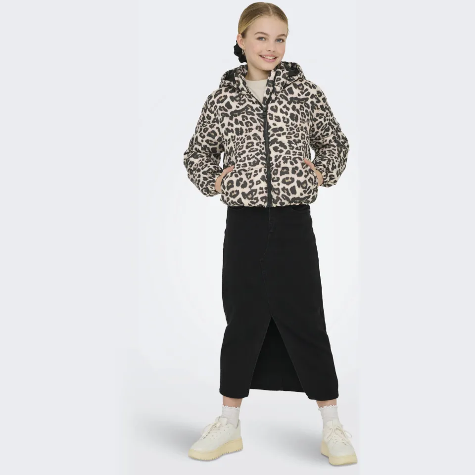 Only KIDS ONLY GIRL gewatteerde jas beige Zilver