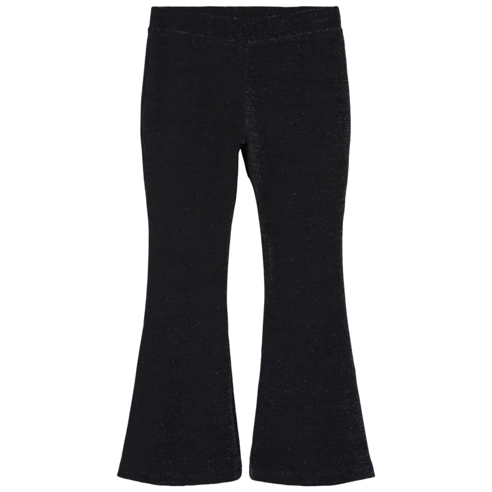 NAME IT MINI flared broek met glitters zwart