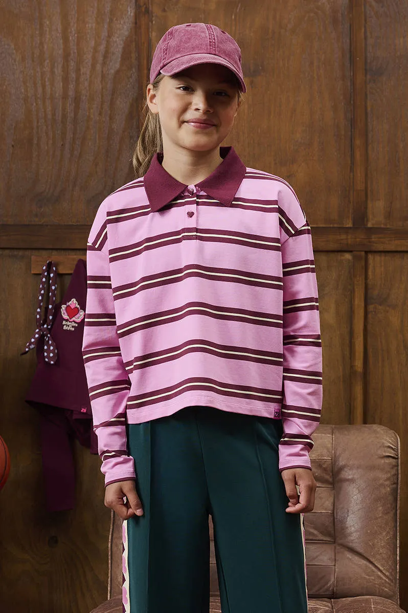 Z8 Maylin polo roze Roze/donkerrood