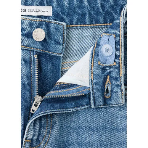 Mango Kids regular waist wide leg jeans met rafels - mediumblauw, foto 3