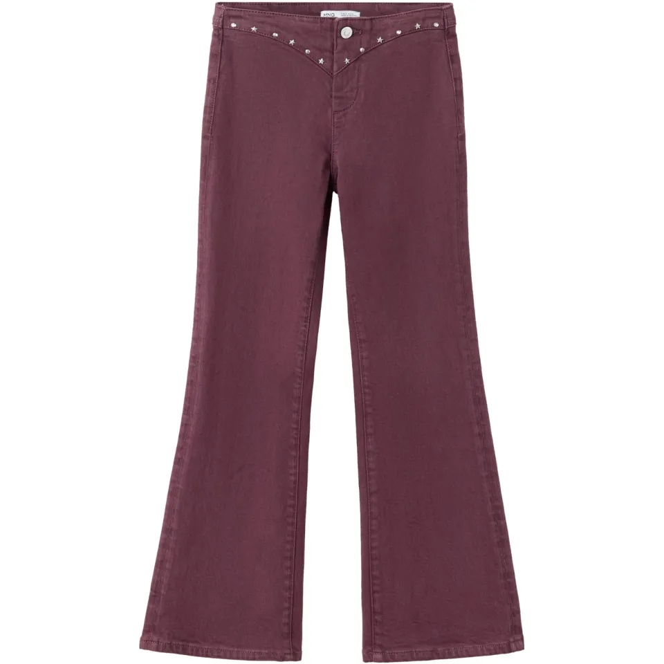 Mango Kids flared jeans met studs donkerpaars, foto 2