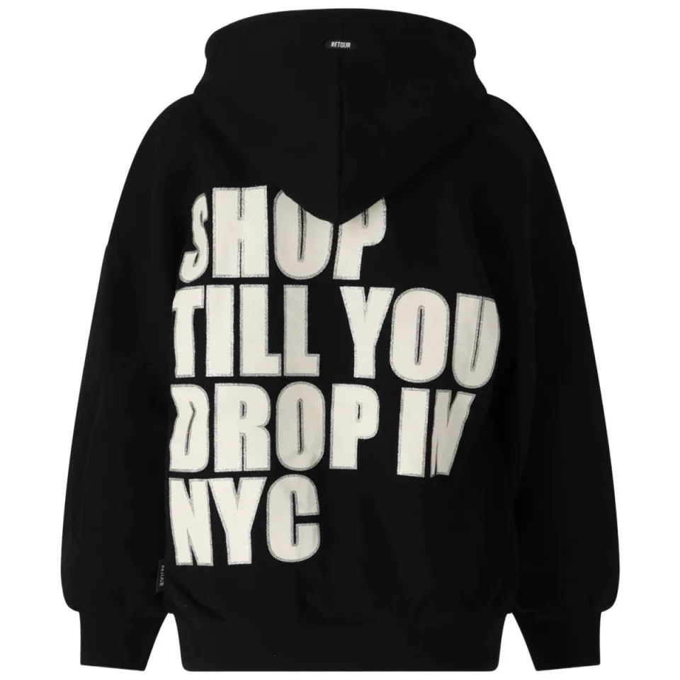 Retour Jeans boxy hoodie met backprint - zwart Sweater Backprint, foto 3