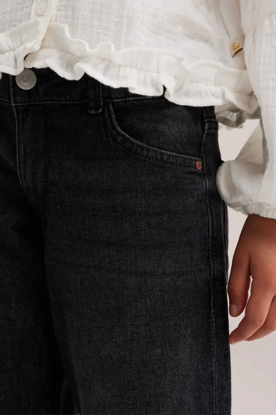 WE Fashion Blue Ridge wide leg jeans - zwart, foto 4