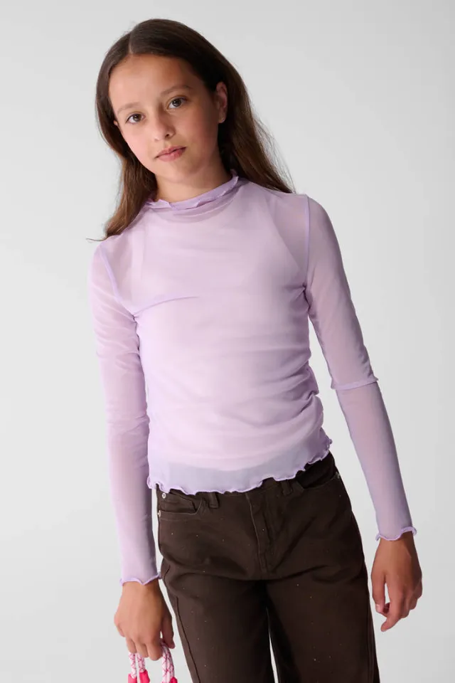 Shoeby longsleeve met ruches paars, foto 5