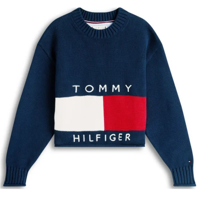 Tommy Hilfiger trui donkerblauw gebreid
