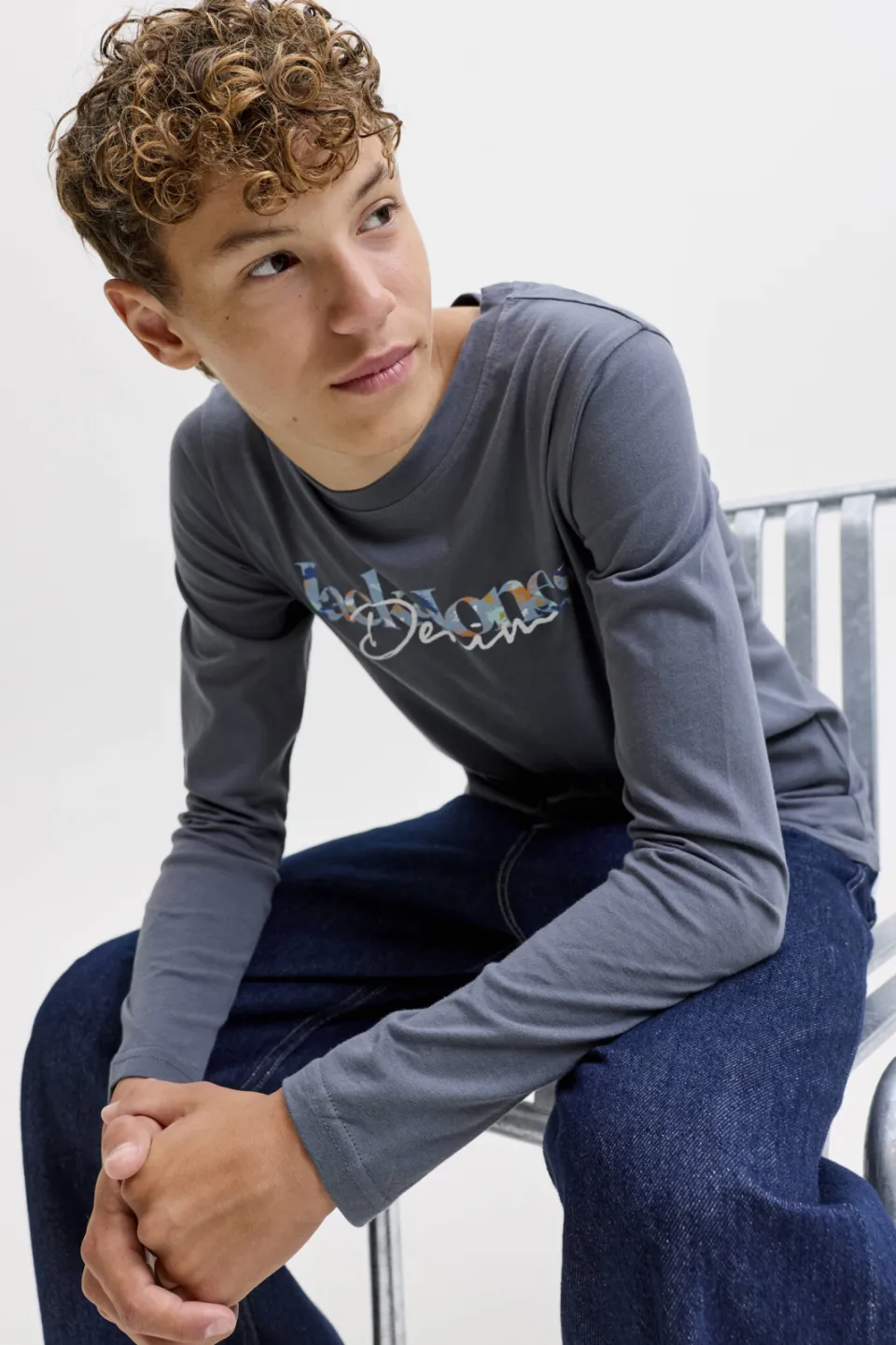 Jack & Jones longsleeve met logo grijs, foto 5