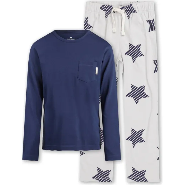 Little Label pyjama met sterrenprint broek donkerblauw/grijs, foto 2