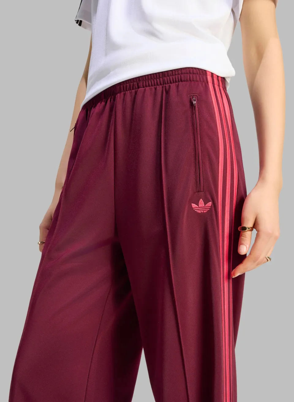 Adidas Originals Firebird loose fit broek donkerrood rood, foto 6