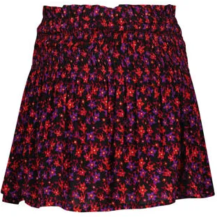 Vingino korte gebloemde rok zwart/rood/paars, foto 3
