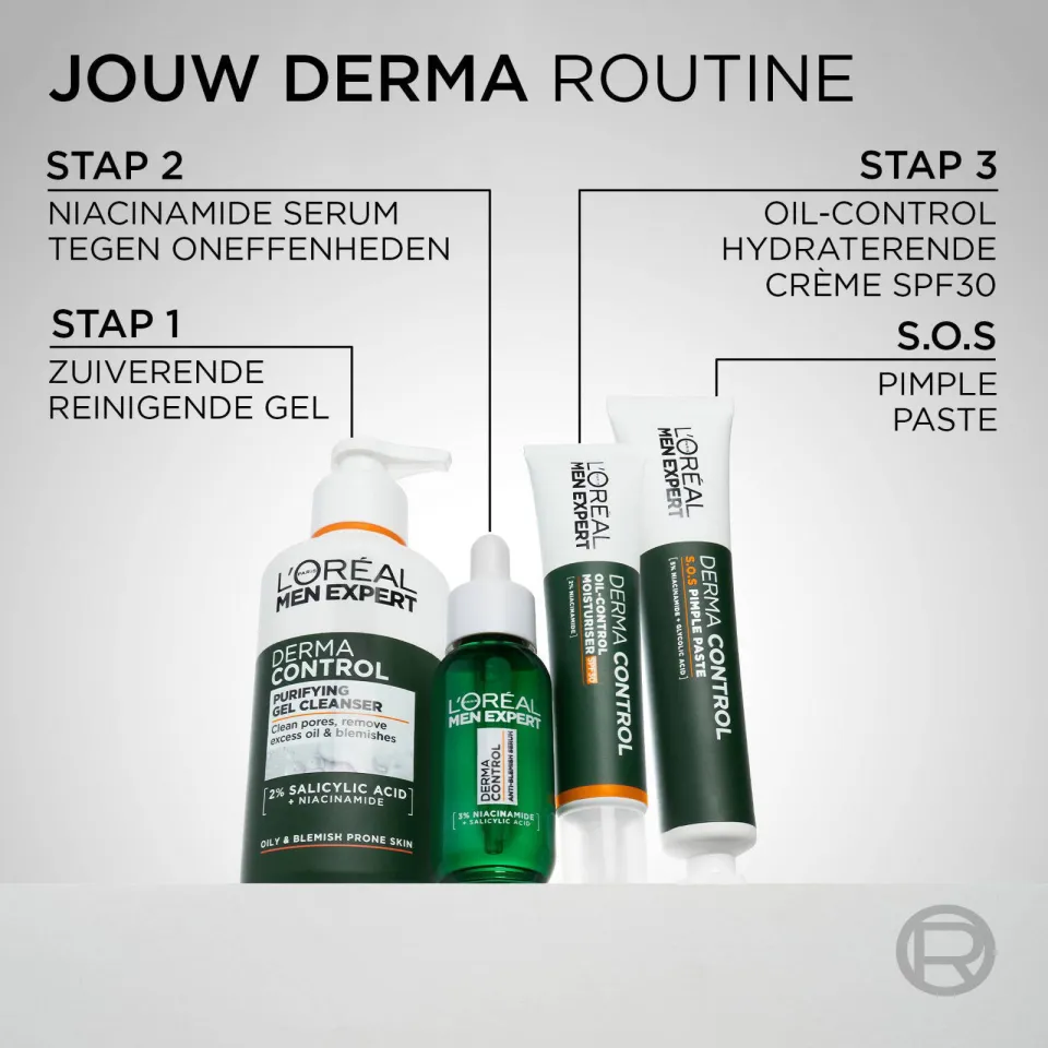 L'oréal Paris Men Expert De Derma Control Purifying gel cleanser - 260 ml, foto 2