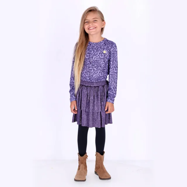 B.Nosy gebloemde midi jurk met Candy Flower print paars lila Paars/lila