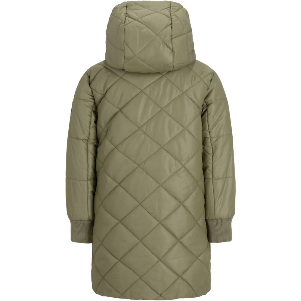 Like Flo quilted winterjas met split groen, foto 3