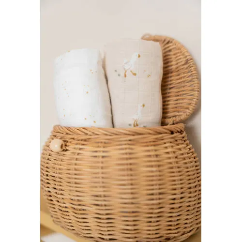 Little Dutch hydrofiele swaddle doek Little Goose beige, foto 3