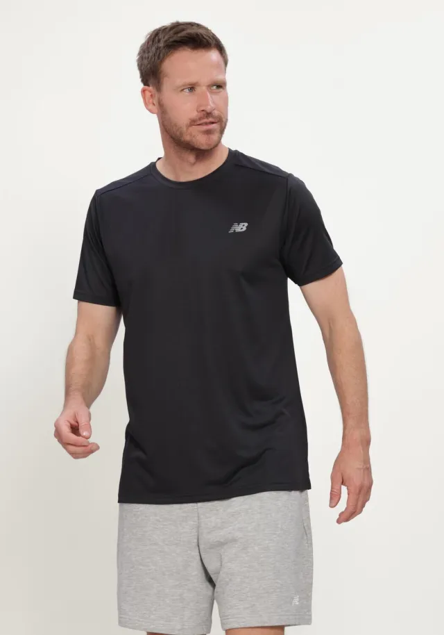 New Balance Heren Polo's & T-shirts Se Ss - Zwart