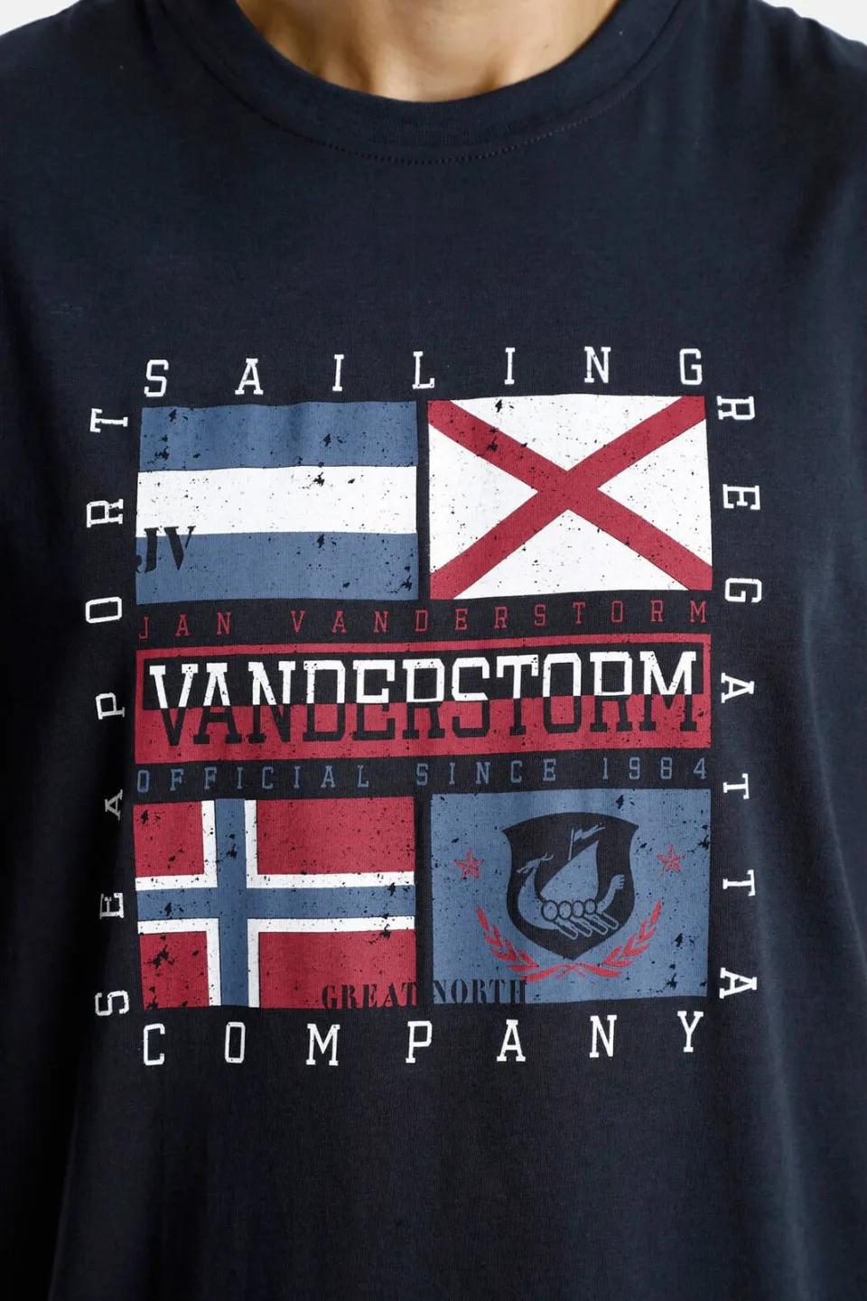 Jan Vanderstorm Comfort Fit t-shirt donkerblauw donkerblauw/blauw, foto 7