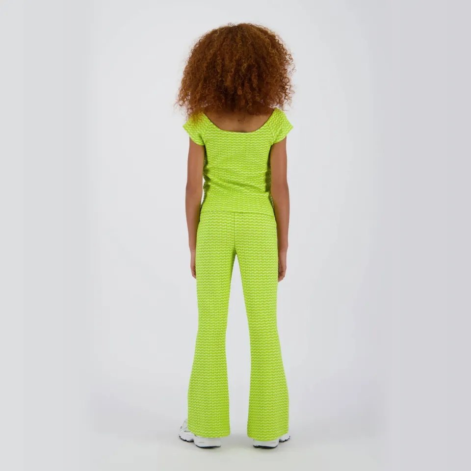 Vingino Sammie flared casual broek limegroen, foto 5