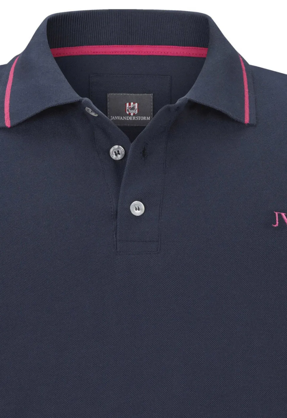 Jan Vanderstorm loose fit polo Plus Size ELLIS donkerblauw, foto 4