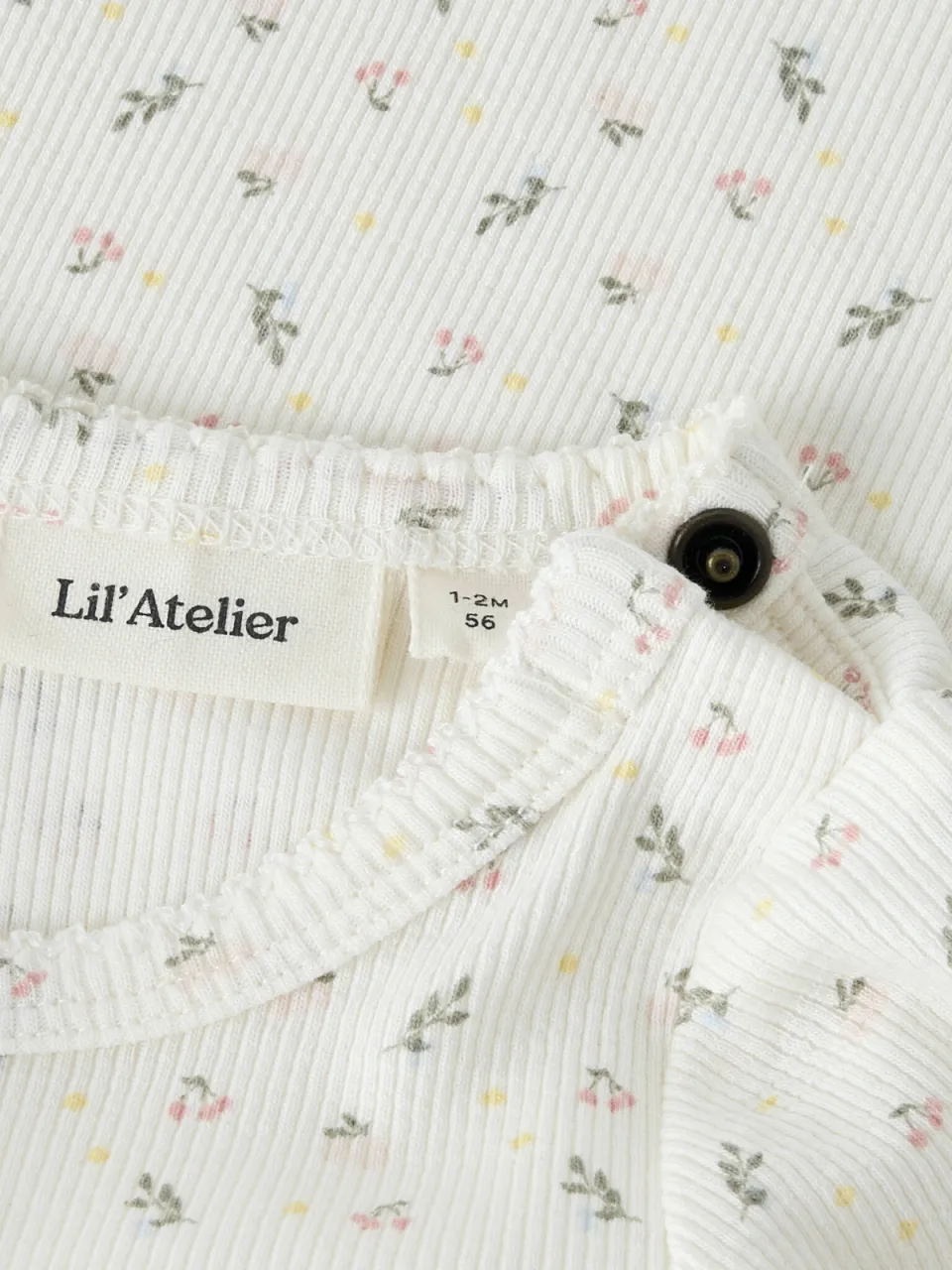 Lil' Atelier BABY romper wit/roze/groen, foto 4