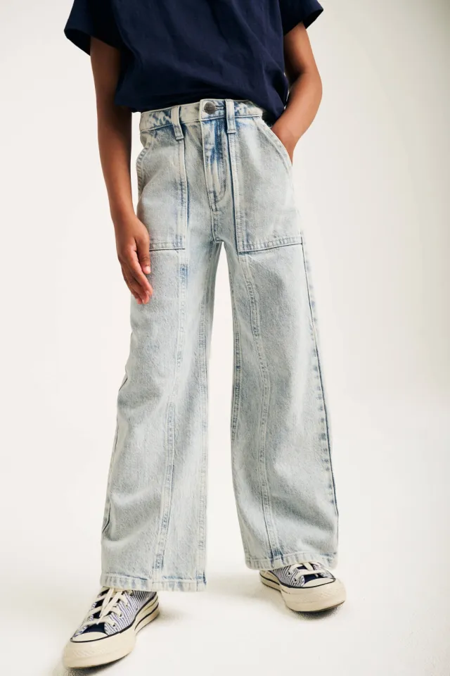 Tumble 'n Dry wide leg jeans light blue denim