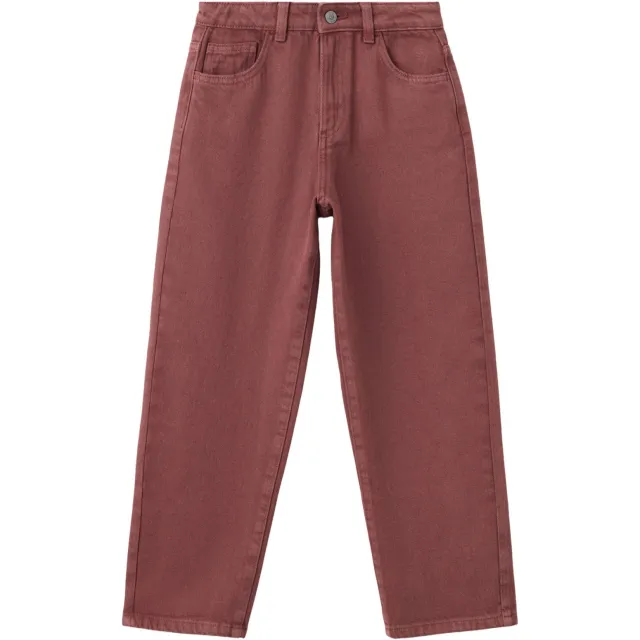 Mango Kids straight leg regular fit jeans - donkerrood, foto 2