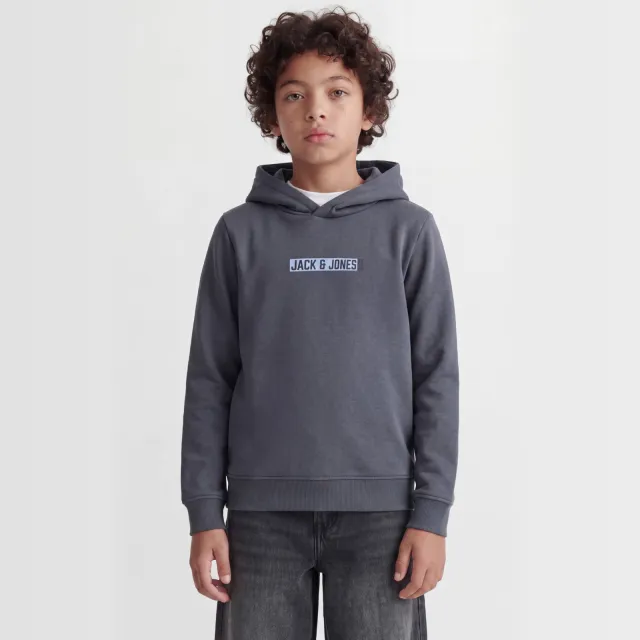 Jack & Jones JUNIOR hoodie met logo - grijsblauw