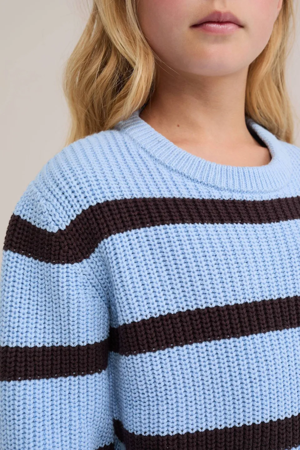 WE Fashion katoenen gebreide gestreepte trui - blauw, foto 5