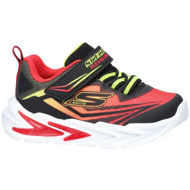 Skechers S Lights Flex-Glow Ultra sneakers met lichtjes zwart rood Zwart/rood/limegroen