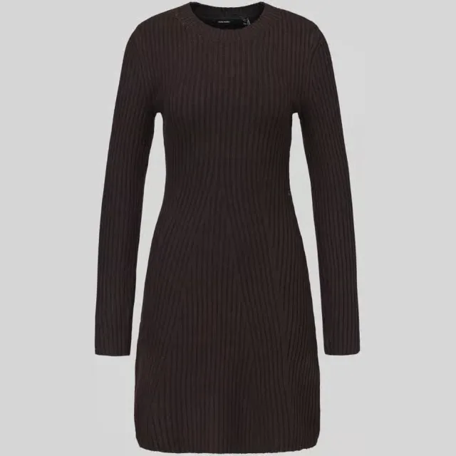 Vero Moda Josanna tricotjurk donkerbruin chocoladebruin, foto 2