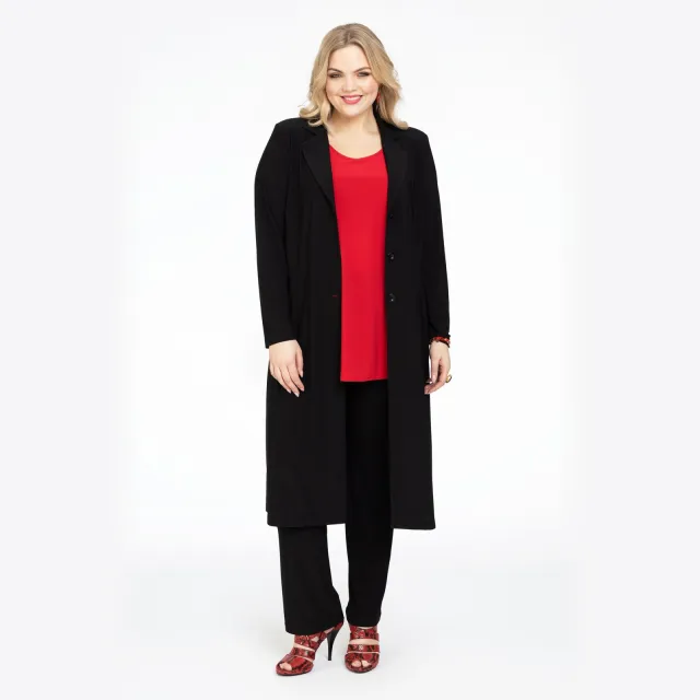 Yoek Blazer extra lang | Zwart