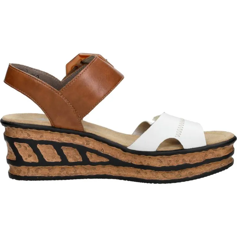 Rieker sandalen met sleehak wit