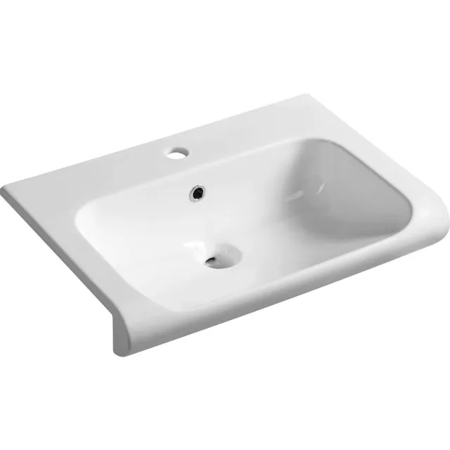Sapho Wastafel Semi Inbouw Sapho Inka Rechthoekig 60x40 cm Keramiek Wit