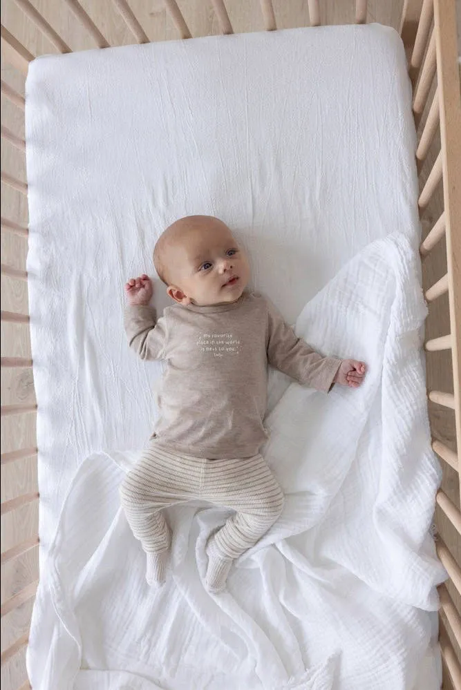 Feetje babybroek taupe gestreept, foto 5