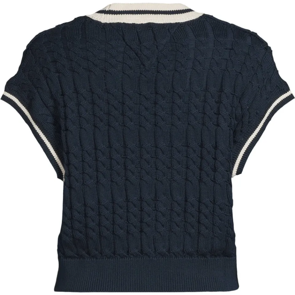 Tommy Jeans gebreide top met kabels - marineblauw, foto 3