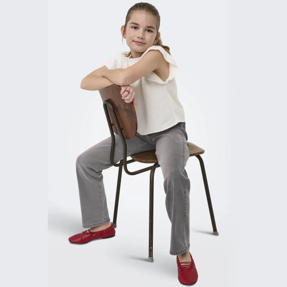 KIDS ONLY GIRL wide leg jeans KOGBLAIR light grey denim, foto 4