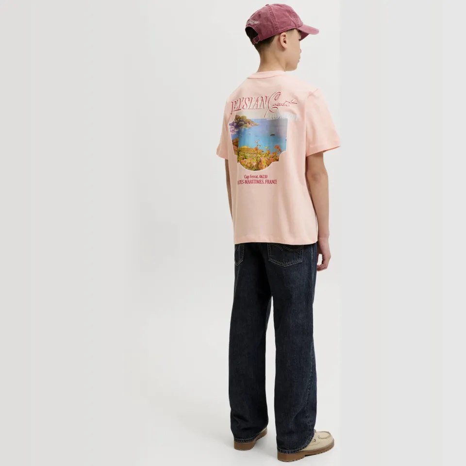 Jack & Jones Junior T-shirt met backprint zacht oranje, foto 3