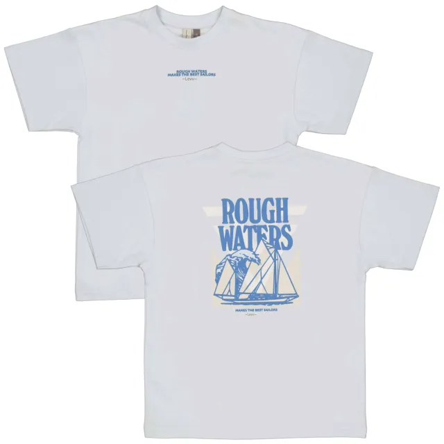 LEVV T-shirt met backprint lichtblauw, foto 2