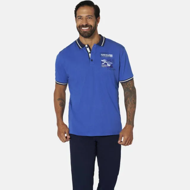 Jan Vanderstorm oversized polo Plus Size OLFTIN blauw