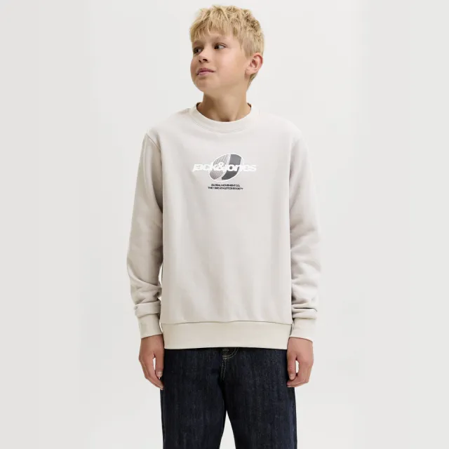 Jack & Jones JUNIOR sweater met logo - zand