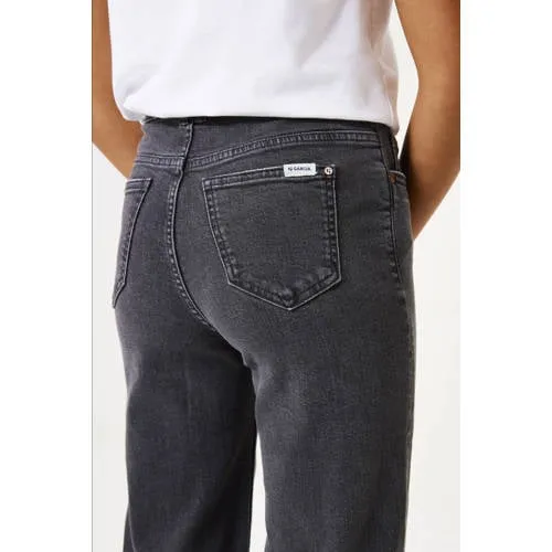 Garcia high waist straight leg jeans black denim, foto 4