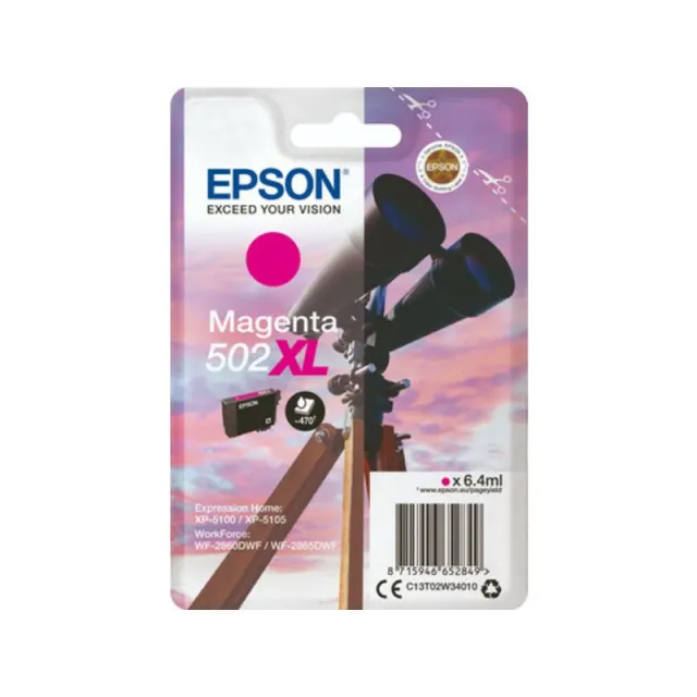 Epson 502XL (C13T02W34010) Inktcartridge Magenta Hoge capaciteit