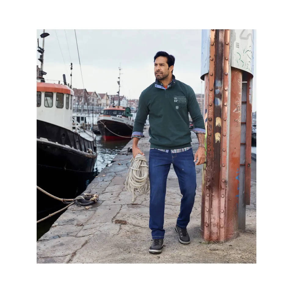 Jan Vanderstorm +FIT Collectie MAGNUSDAL gestreepte sweater Plus benzine, foto 3