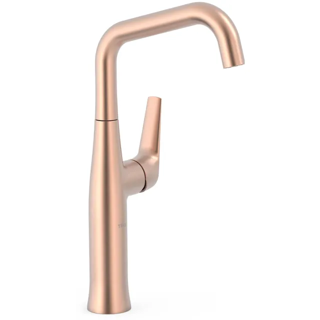 Tres Fuji wastafelmengkraan draaibare uitloop mat rose gold Rose Goud