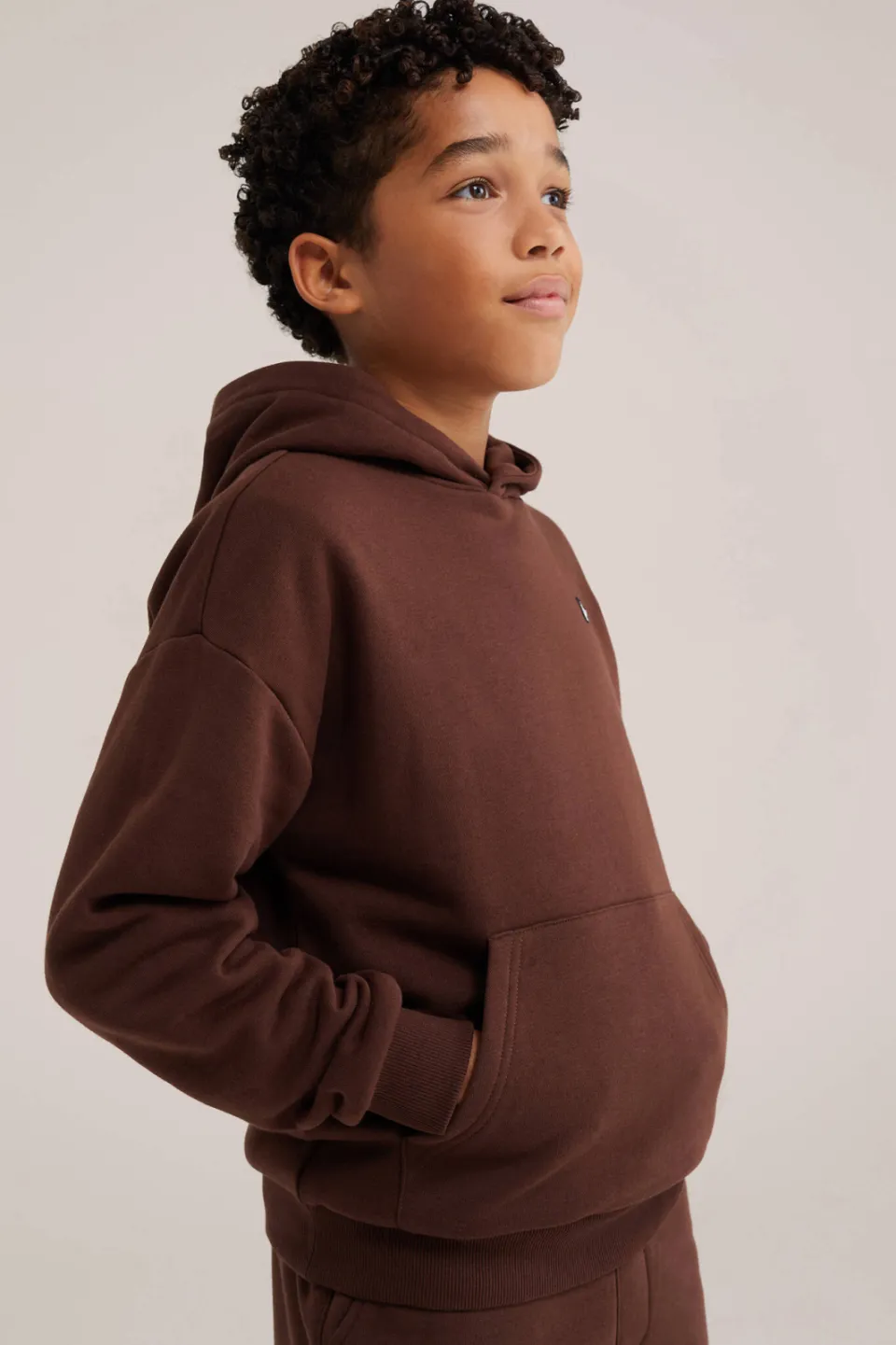 WE Fashion sweat hoodie - donkerbruin, foto 4