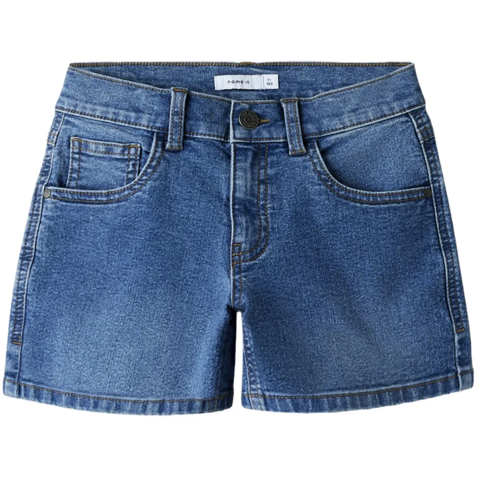 NAME IT KIDS wide leg denim short middenblauw, foto 2