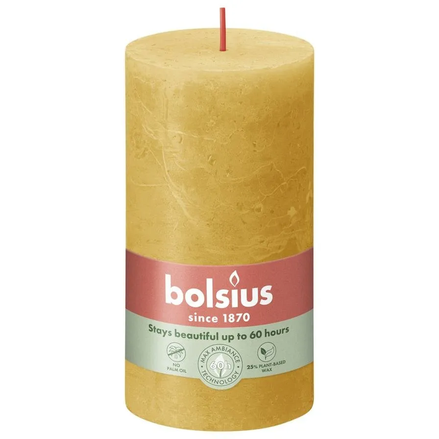 Bolsius rustiek stompkaars honeycomb yellow, foto 2