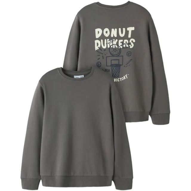 GUPPY MINI sweater met backprint - grijs