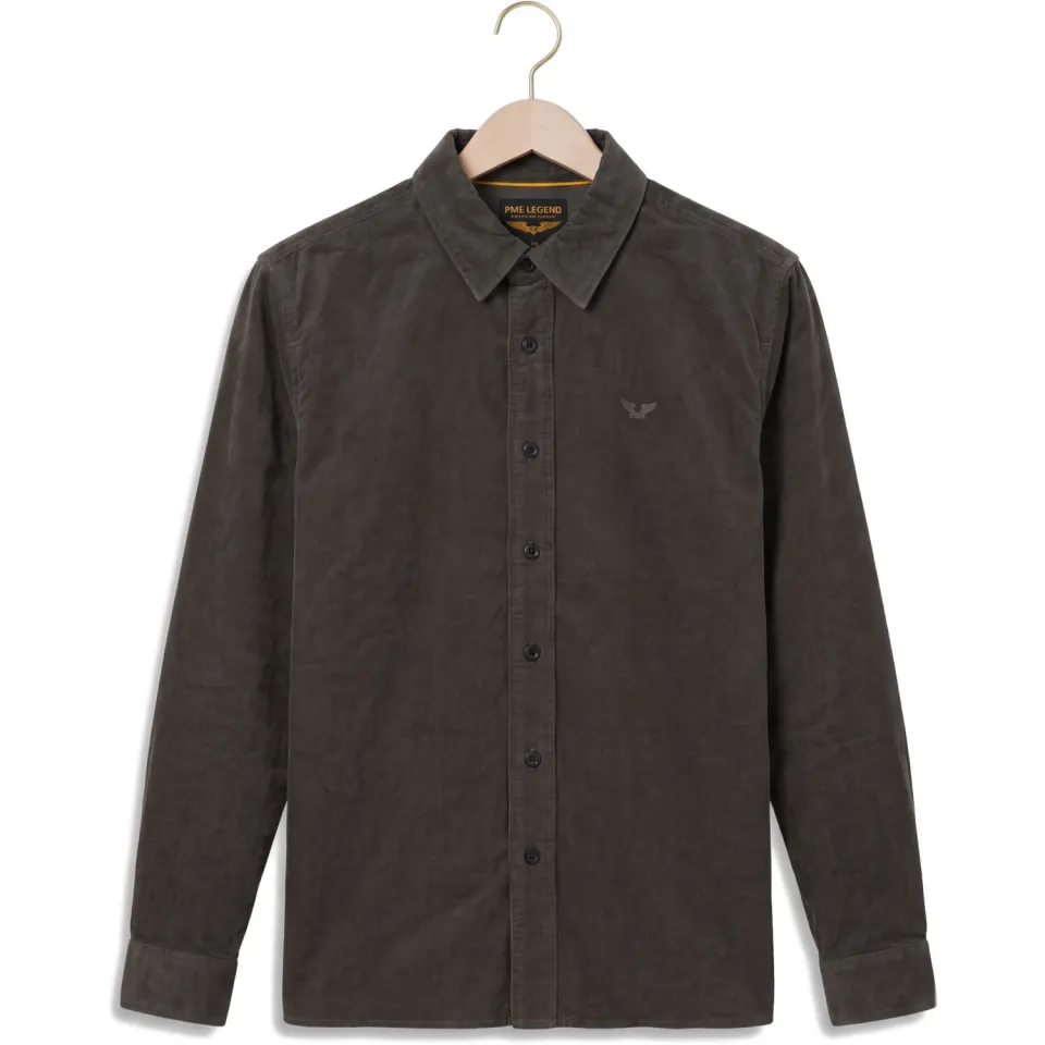 PME Legend Regular Fit ribfluwelen overhemd antraciet, foto 2
