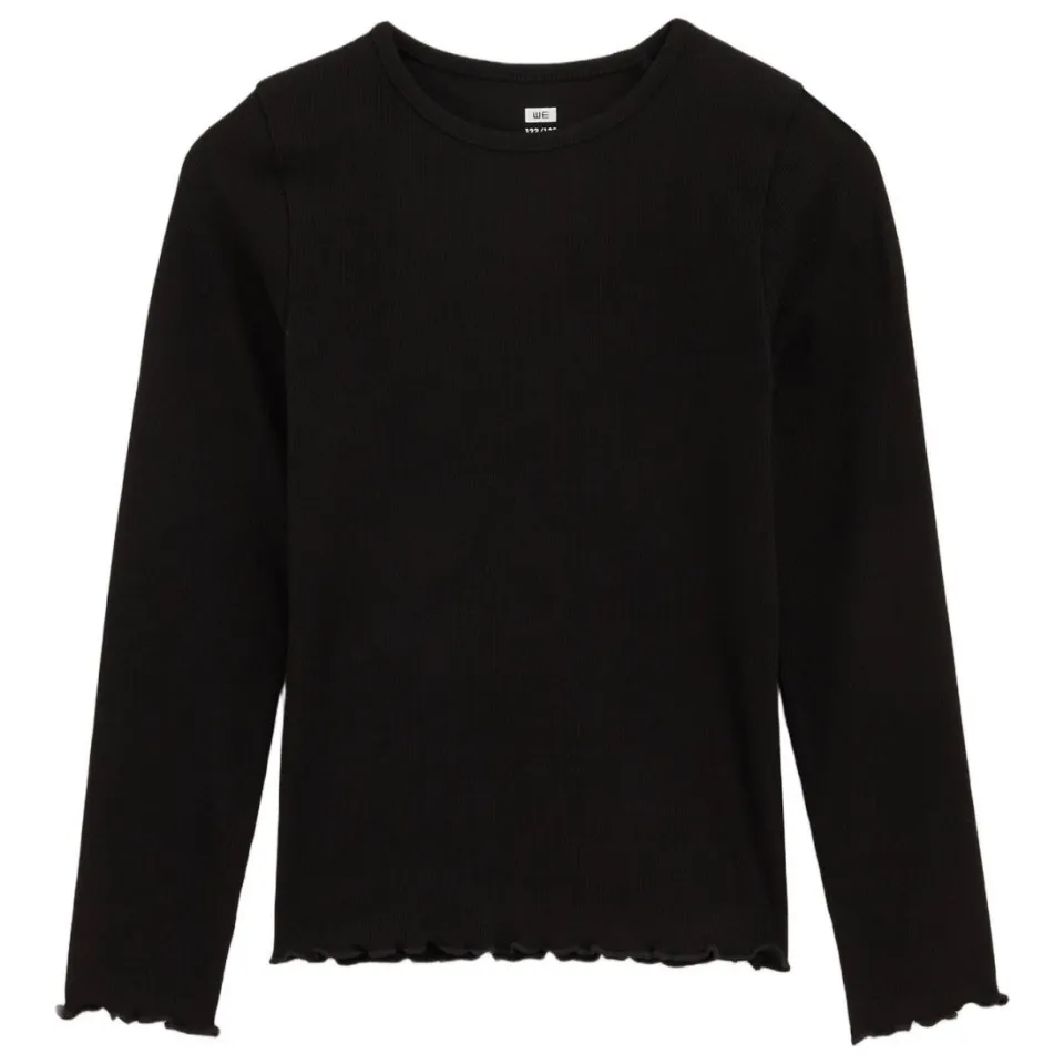 WE Fashion longsleeve zwart stretchkatoen, foto 2